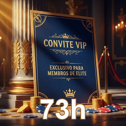 Convite VIP dos serviços oferecidos pelo site 73h, com design elegante e informações exclusivas.