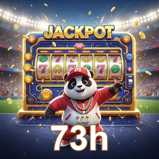 Imagem do panda em ação em caça-níqueis no site 73h, apostando no jackpot.