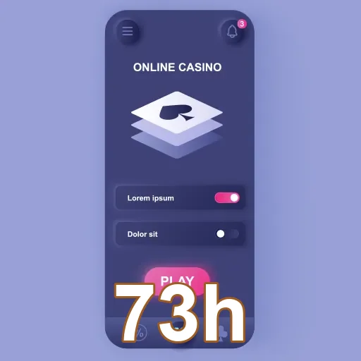 Interface de cassino online da 73h, oferecendo jogos emocionantes e design atraente.